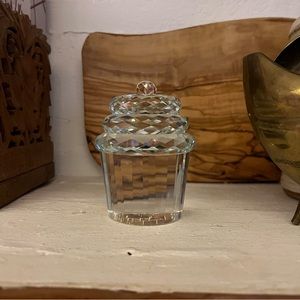 NEW Simon Design Crystal Pastel Stones Cupcake Pink Cherry Top Paperweight Decor